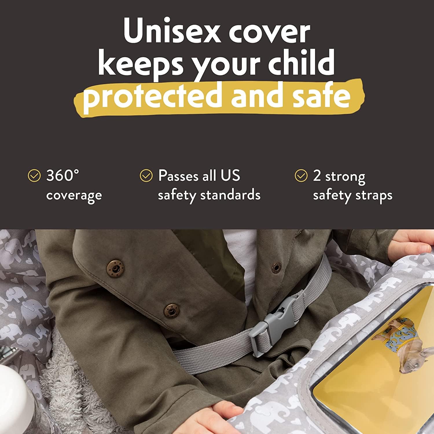 Baby Shopping Cart Cover - Soft, Adjustable, and Machine Washable for Safe and Comfortable Grocery Trips