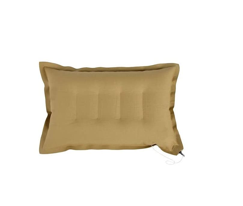 RAV Soft Fabric Travel Pillow for Neck Support - Pack of 1, Brown Air Pillow for Airplane, Car & Office Use - Comfortable Sleeping Aid for Travelers