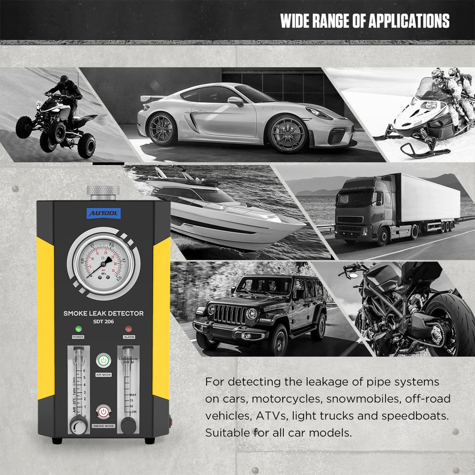 AUTOOL Dual Mode Automotive EVAP Smoke Leak Detector Tester Machine - Professional Diagnostic Tool for Car AC System & Fuel Tank Leak Detection