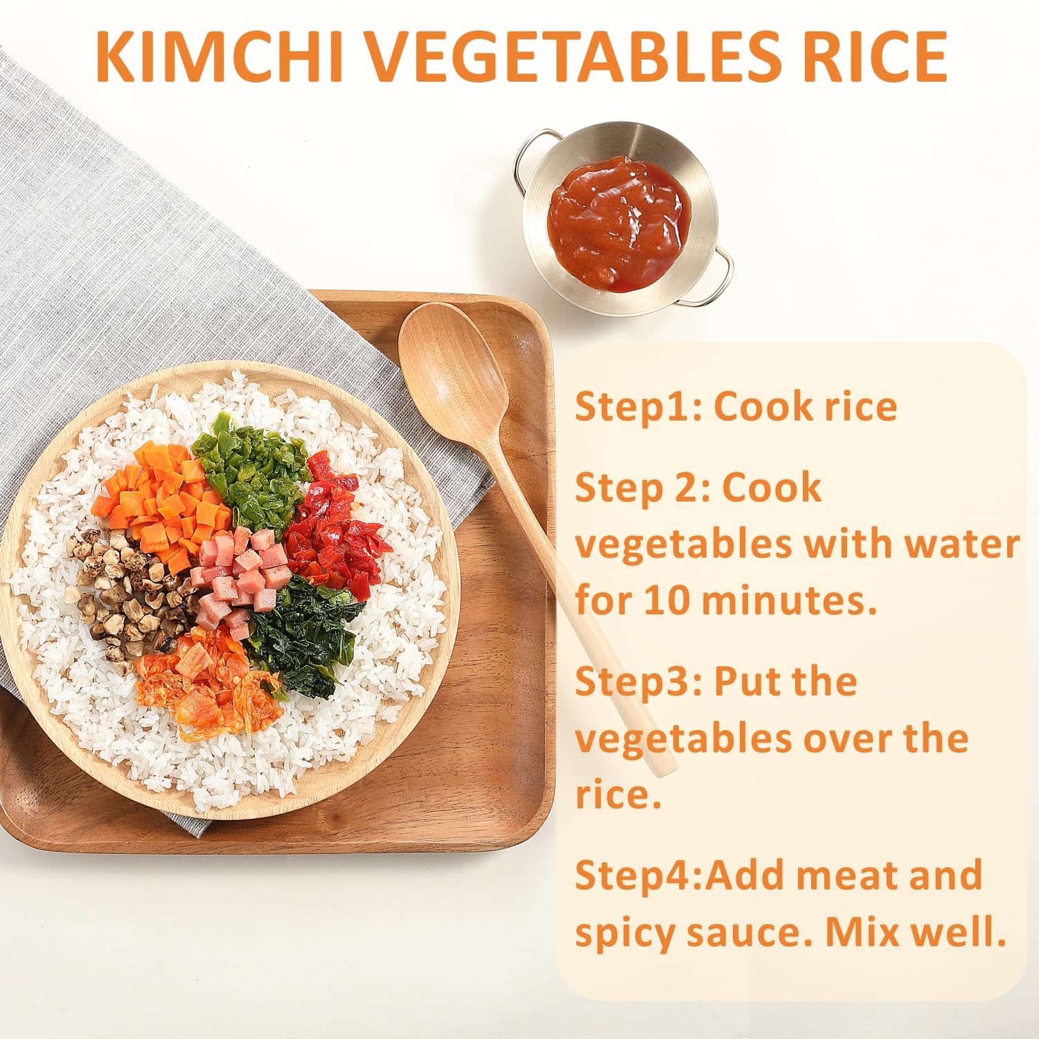 Yimi Kimchi Mushroom Ramen Toppings - Dehydrated Freeze Dried Vegetables Mix with Korean Kimchi & Shiitake Mushrooms for Noodles, Rice & Soup | All Natural Gluten-Free Emergency Food | Perfect for Camping, Hiking & Pantry Storage (16 oz)