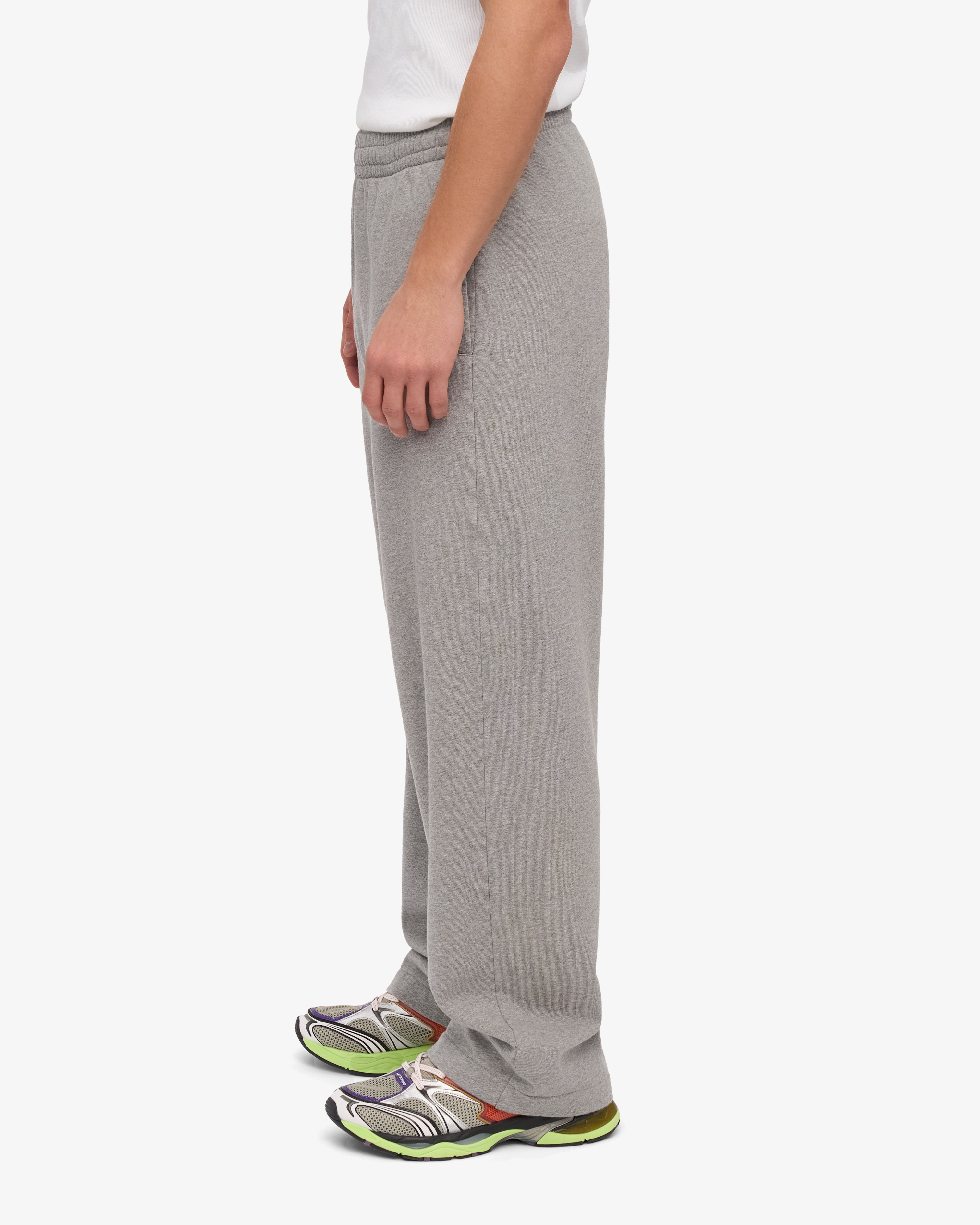 Organic Straight Leg Sweatpants for Women - Soft Heather Grey Cotton Joggers - Perfect for Yoga, Lounge & Casual Wear