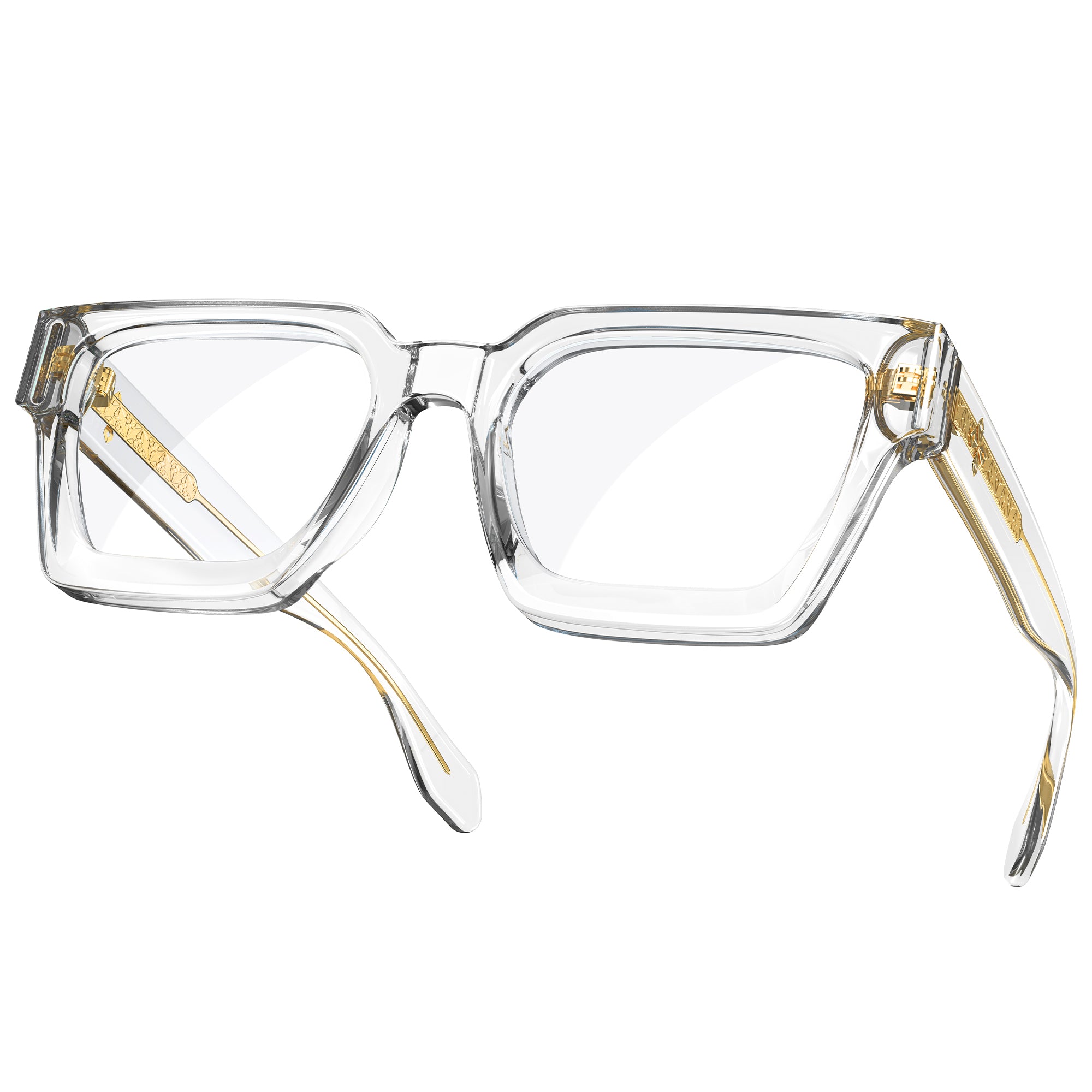 Stylish River Geometric Eyeglasses for Men & Women - Trendy Square Frame Glasses for Reading & Fashion - Perfect for Office, Driving, and Daily Wear