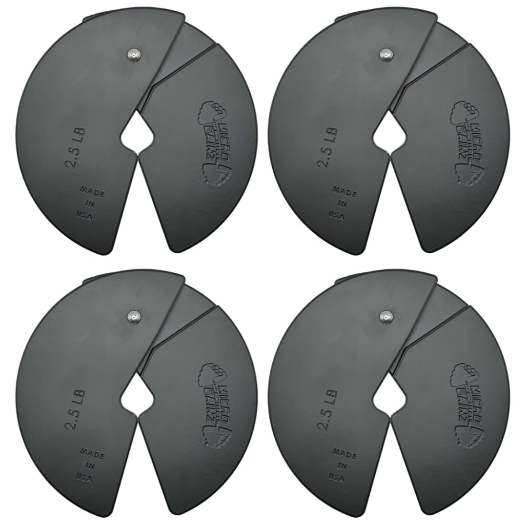 Micro Gainz 2.5 lb Fractional Weight Plates (4-Piece Set) - Premium Dumbbell Micro Loading Plates for Strength Training | USA Made | Color Options | Perfect for Home Gym, CrossFit & Progressive Overload Workouts