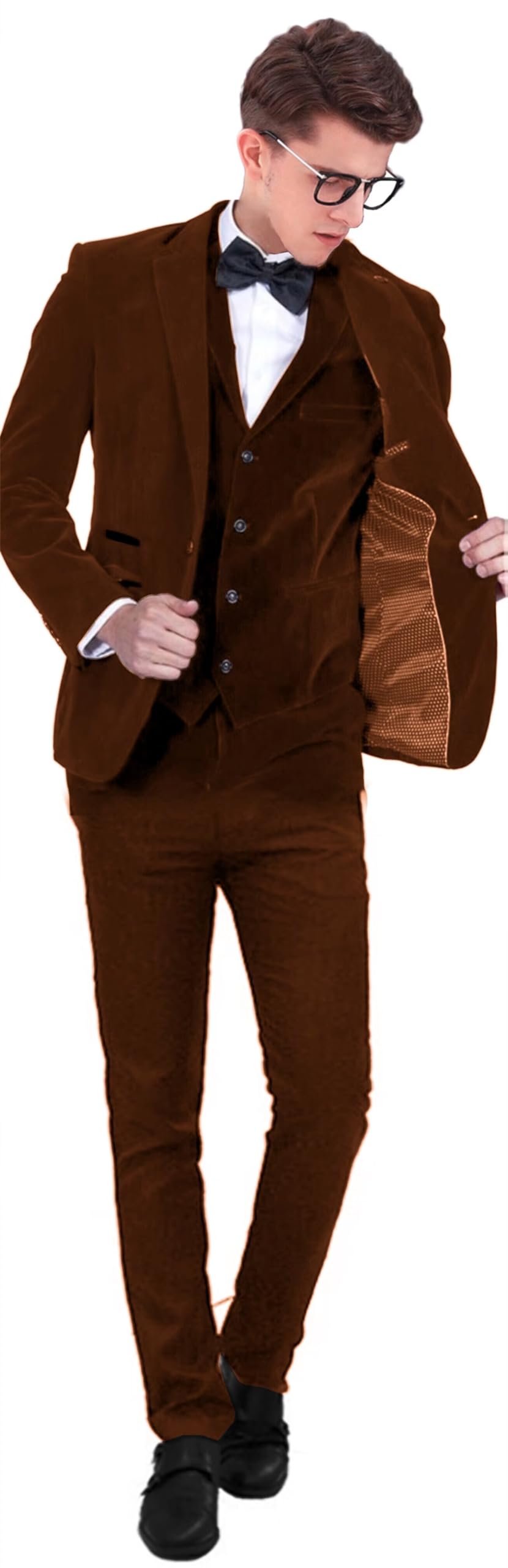Velvet Slim Fit Men's Suit 3 Piece Set - Groomsmen Tuxedo for Weddings, Prom & Formal Events (ST-XZ002) | Luxe Velour Fabric for Special Occasions