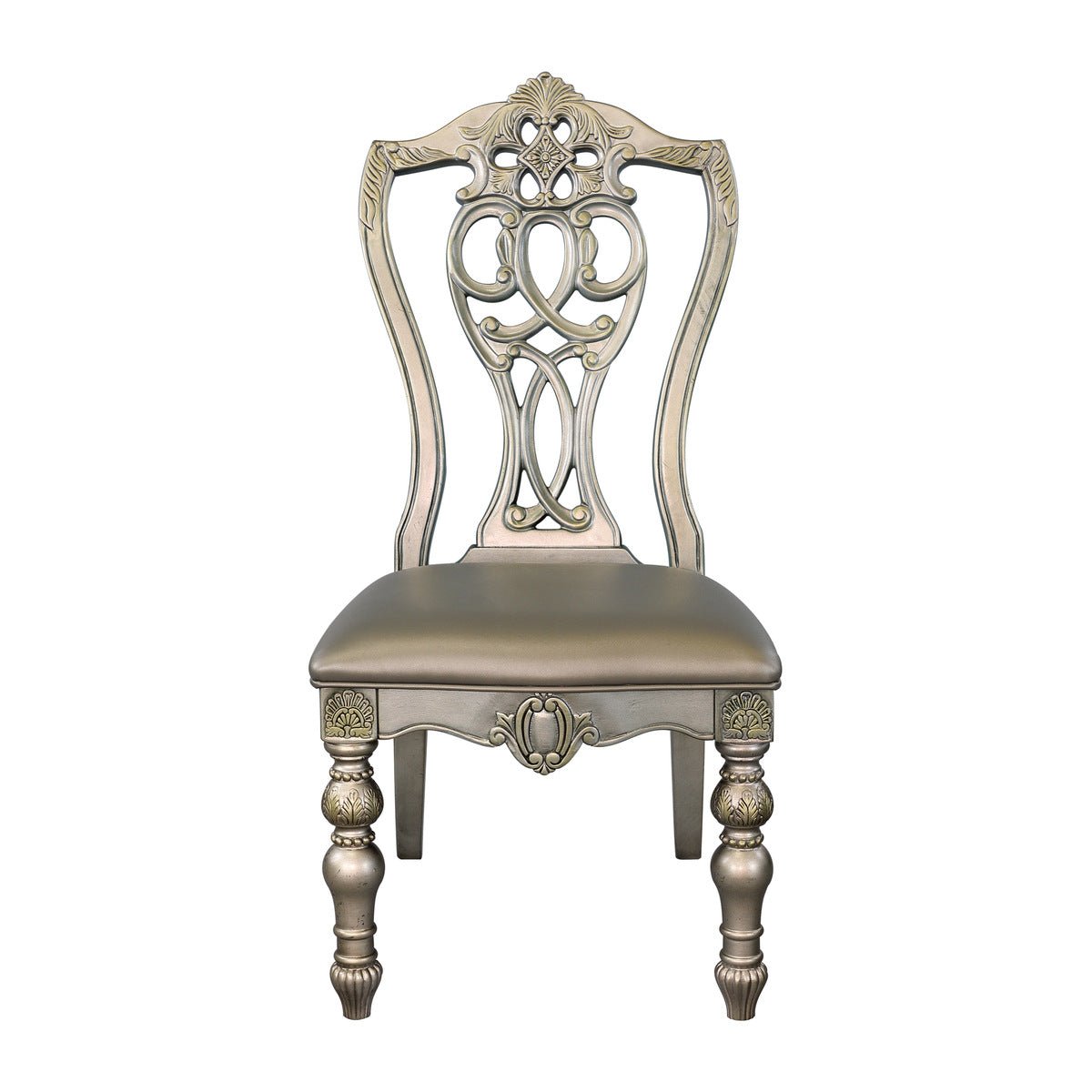 Premium Catalonia Platinum Gold Side Chairs - Set of 2 Modern Dining Chairs for Kitchen, Dining Room & Office - Elegant Accent Seating for Home Decor