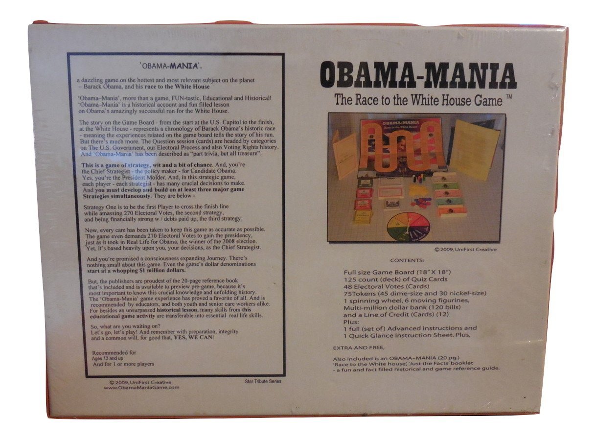 Obama-Mania Board Game: The Race to Win the White House - Strategy Political Game for Teens & Adults Ages 13+ - Perfect for Family Game Nights & Political Enthusiasts