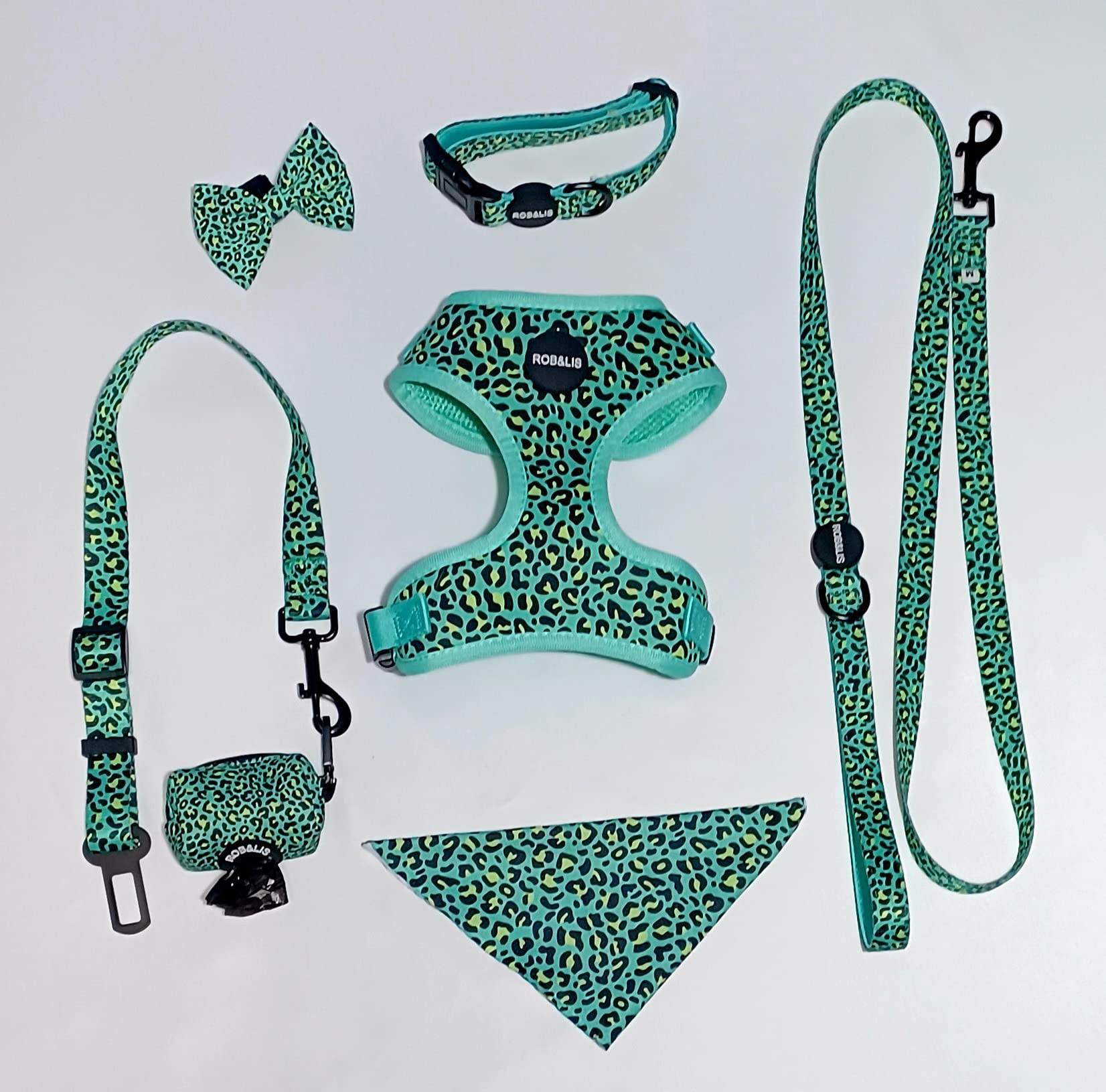 Reflective Dog Harness Set with Comfortable Leash - Soft Breathable Air Mesh Padded Vest for Small Dogs (Yellow Green, XS) - Perfect for Night Walks, Jogging & Outdoor Adventures