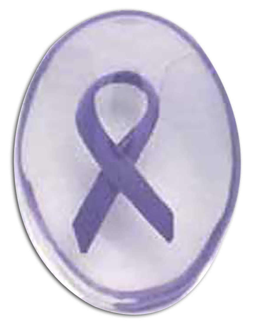 Purple Ribbon Worry Stone - Anxiety Relief & Stress Relief Tool for Adults & Kids - Perfect for Meditation, Relaxation, and Mindfulness Practices