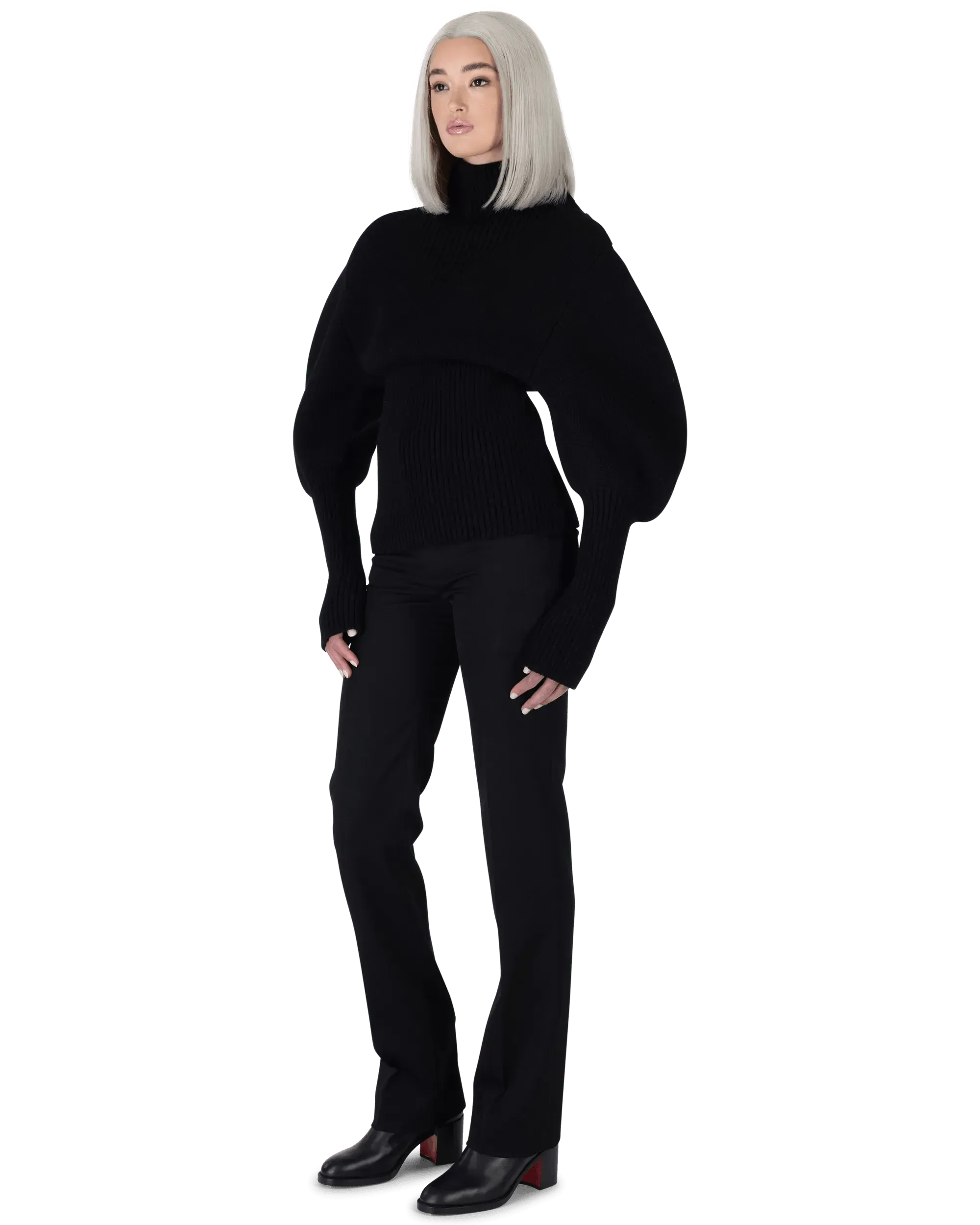 Stretch Wool Pants for Women - Comfortable High Waist Trousers with Elastic Waistband - Perfect for Office, Travel & Casual Wear