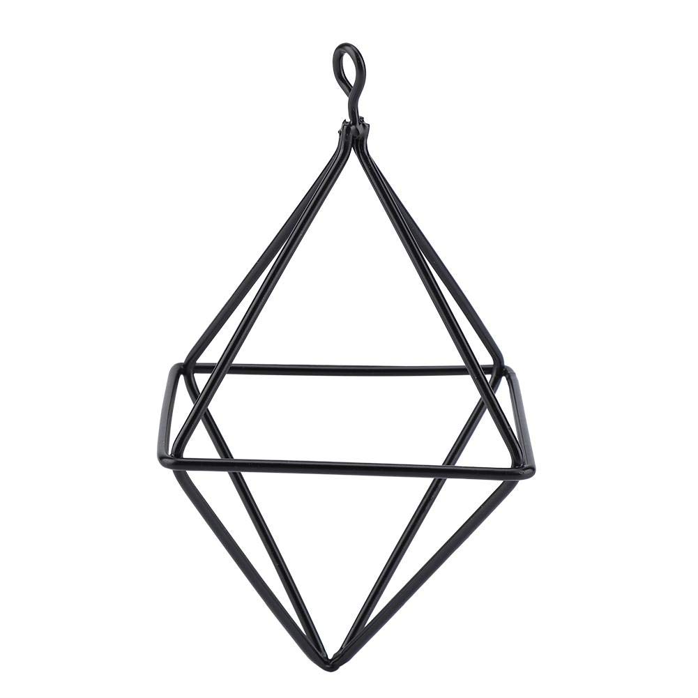Geometric Air Plant Holders - Modern Hanging Stand for Tillandsia, Bromeliads & Succulents | Stylish Home Decor for Living Room, Office & Gifts (Black)