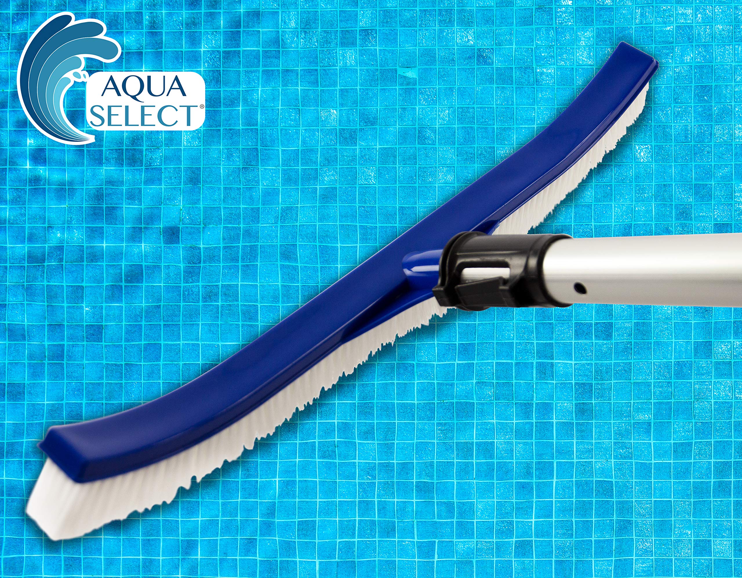 **Aqua Select Pool Cleaning & Maintenance Kit with EZ-Clip 7'-21' Telescopic Pole & Brush – for Inground & Above Ground Pools – Perfect for Weekly Cleaning & Algae Removal**