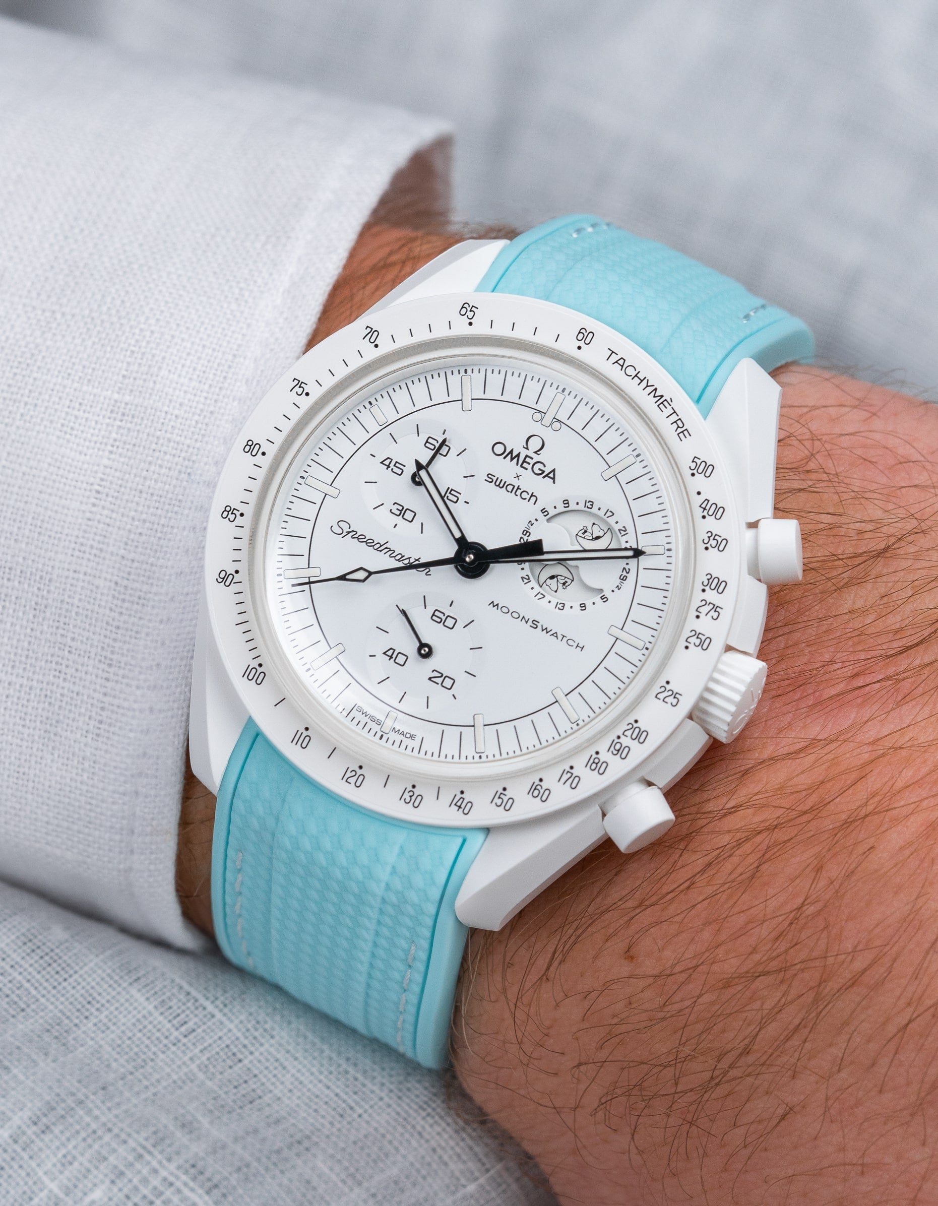 Original Omega X Swatch MoonSwatch Mission to Moonphase Rubber Watch Strap - Durable & Comfortable Replacement Band for Everyday Wear & Sports Activities