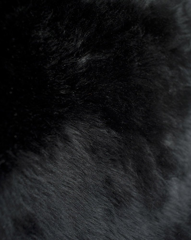 Premium Lambland Sheepskin Seat Cushion & Pet Pad - Soft Black Hand-Finished for Car, Home & Office Comfort