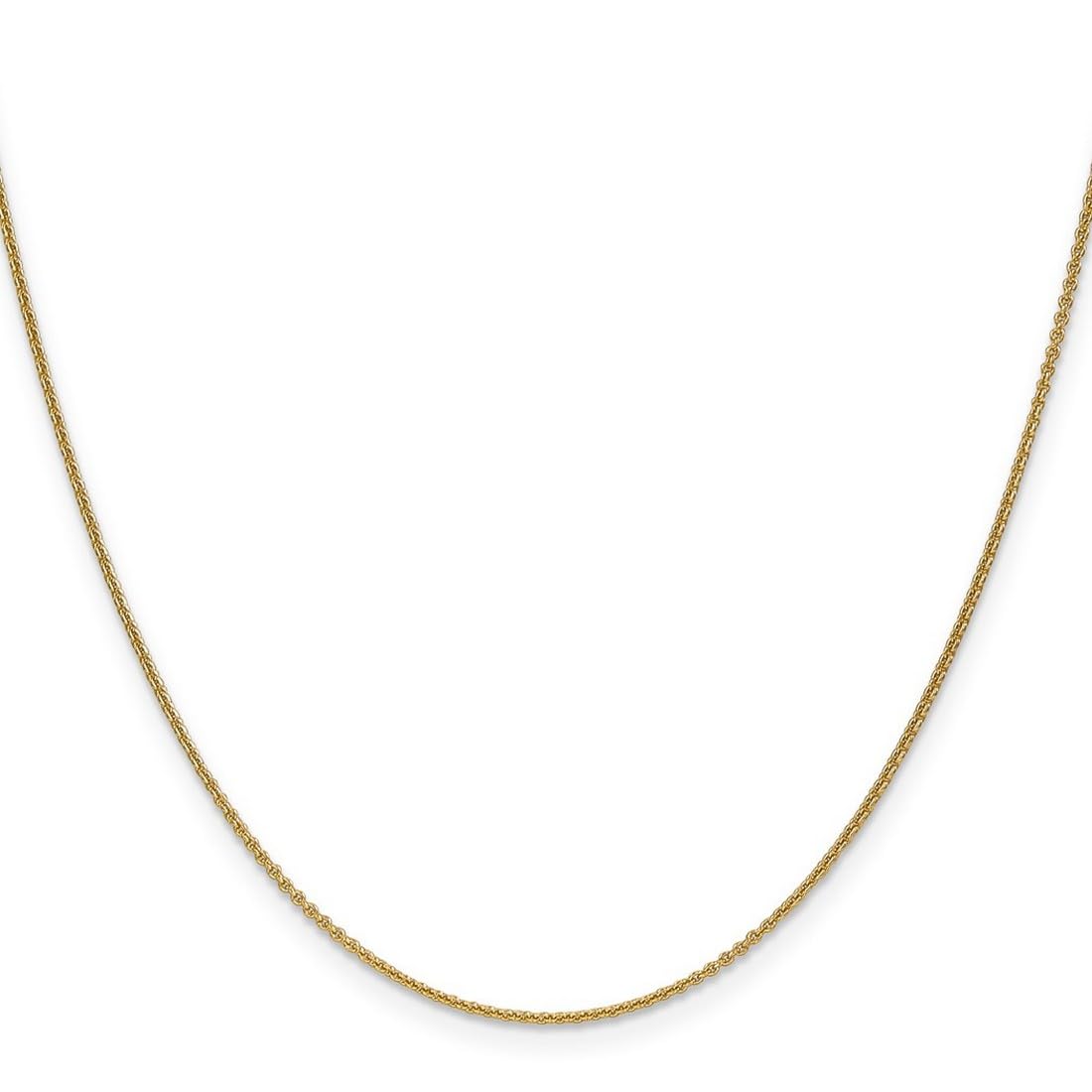 14K Gold Round Cable Chain Necklace for Women & Men - Adjustable Lengths 16