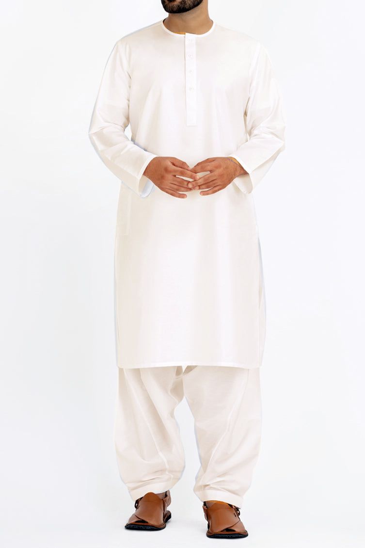 Blended Off White Inner Suit by J. Junaid Jamshed - Premium Modest Wear for Prayer & Special Occasions