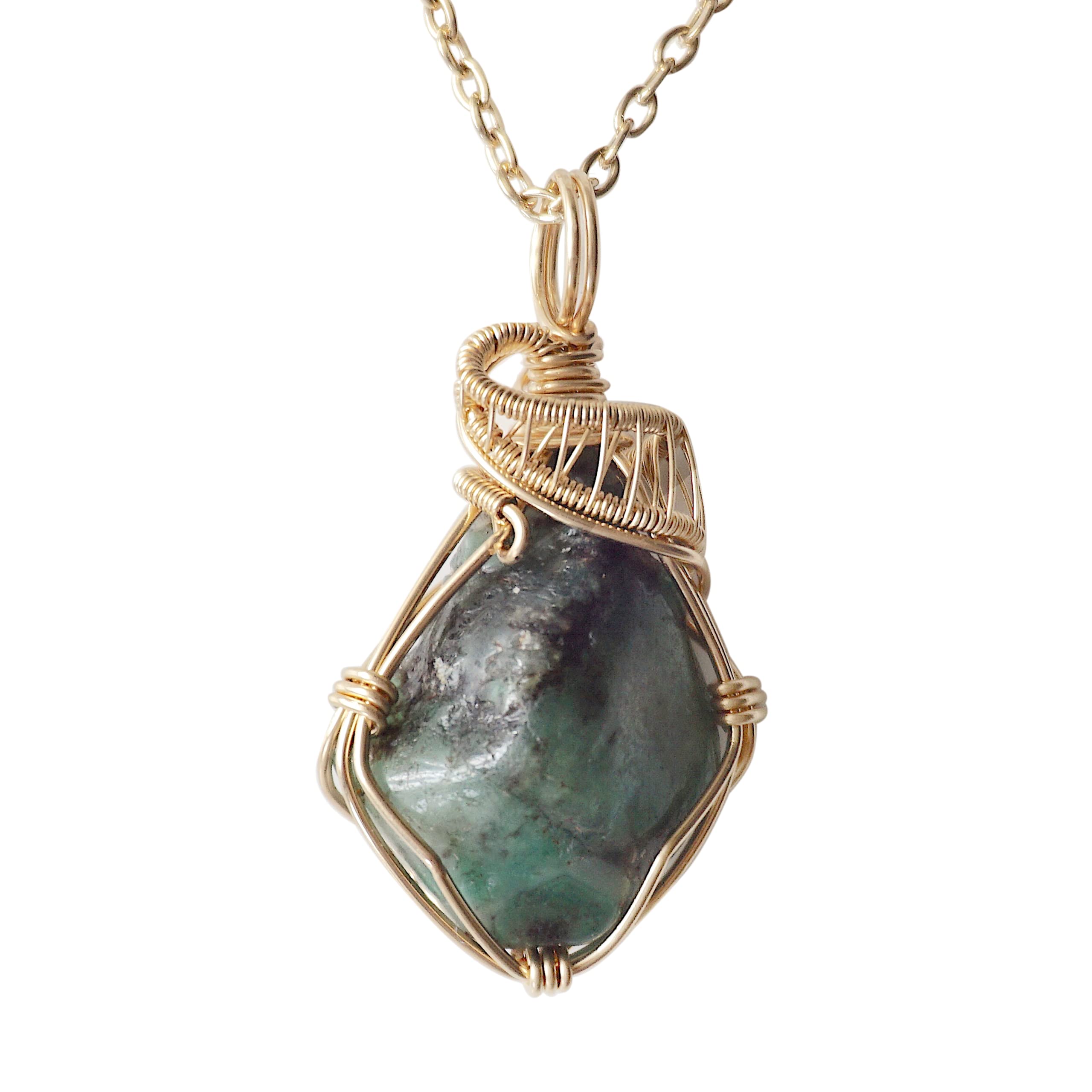 Handmade Women’s Emerald Necklace - 18 Inch Gold Filled Chain, May Birthstone Jewelry - Perfect Gift for Mother’s Day, Anniversary & Special Occasions