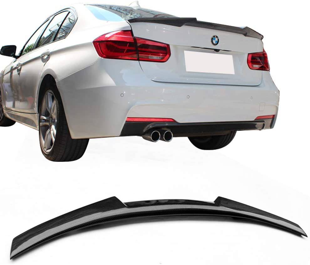 2012-2020 BMW 3 Series F30 & 2014-2016 4 Series F80 Sedan M4 Style Rear Wing Spoiler - Carbon Fiber Trunk Lid Spoiler for Enhanced Aerodynamics & Sporty Look - Perfect for Car Enthusiasts & Street Racing