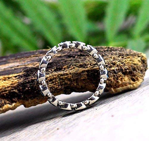 Blue Topaz Silver Eternity Promise Stacking Band Ring – Topaz Gemstone Jewelry for Wedding, Engagement & Anniversary Gifts – Perfect for Stacking, Daily Wear & Special Occasions