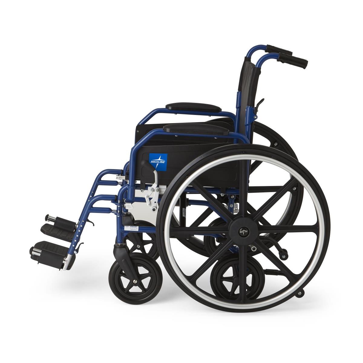 Hybrid Wheelchair - Standard & Transport Combo with Removable Desk Arms & Adjustable Leg Rests | Ideal for Home, Hospital & Travel Use