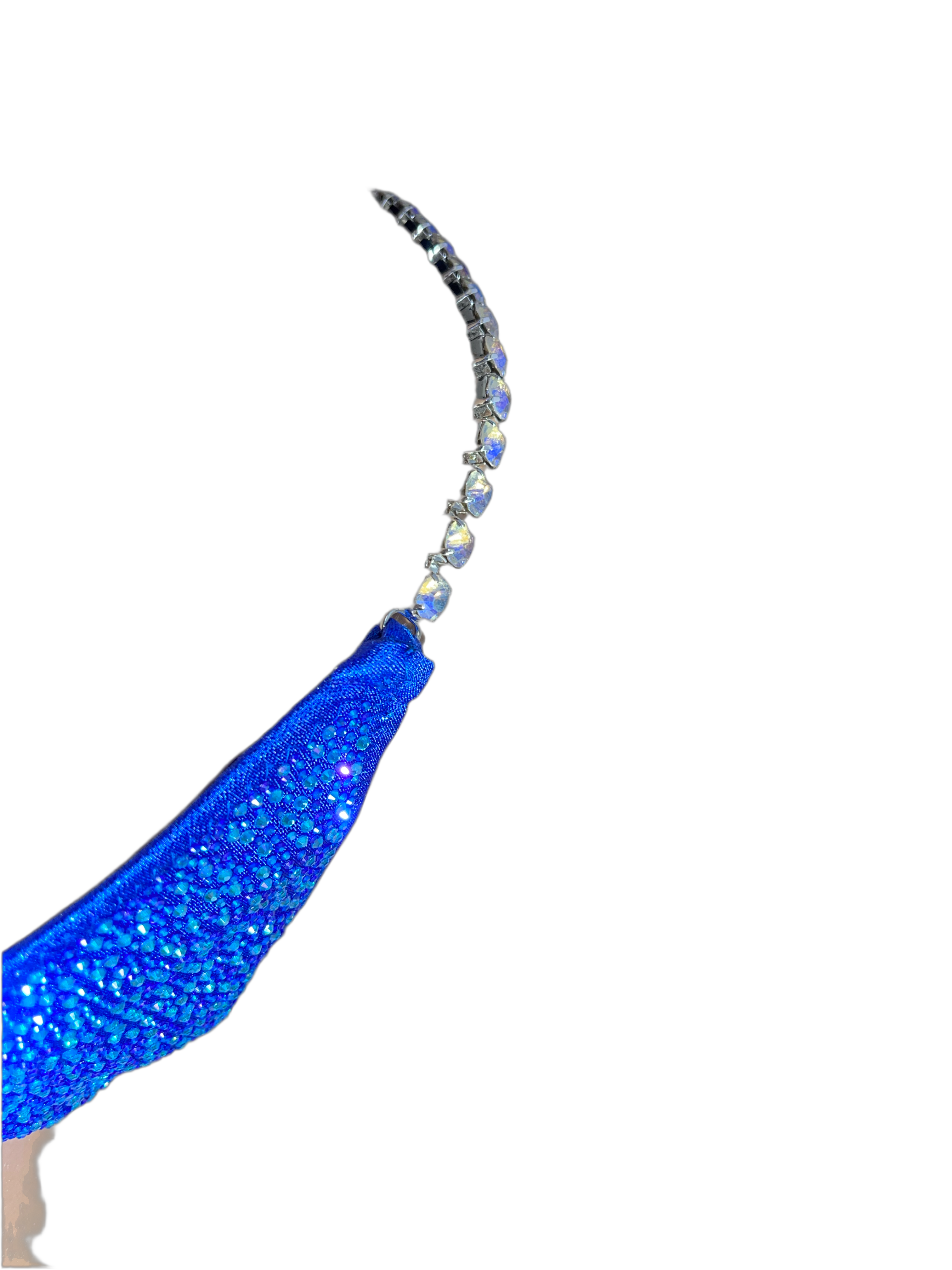 Blue & Turquoise Rhinestone Bikini Competition Suit - 3-Layer Color Effect for Swimwear Pageants & Poolside Glamour
