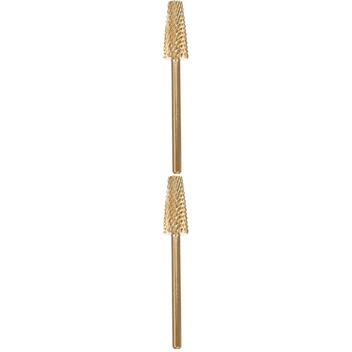EXCLUZO 2-Piece Replacement Nail Drill Bits Set - Professional Nail Art Polishing & Grinding Heads with Sanding Bands for Manicure & Pedicure - Gold Accessories for Salon & Home Nail Care