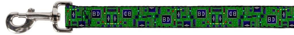 Buckle-Down Circuit Board Print Pet Leash - 6 Feet Long, 1 Inch Wide - Durable Dog Walking Leash for Small to Medium Dogs - Perfect for Daily Walks, Hiking, and Outdoor Adventures