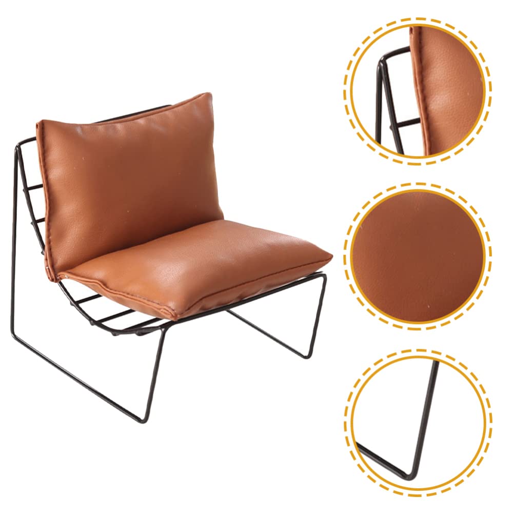 1/6 Scale Miniature Dollhouse Sofa & Chair Set - Modern PU Leather Furniture for Dollhouse Accessories - Perfect for Dollhouse Decor, DIY Projects & Collectibles