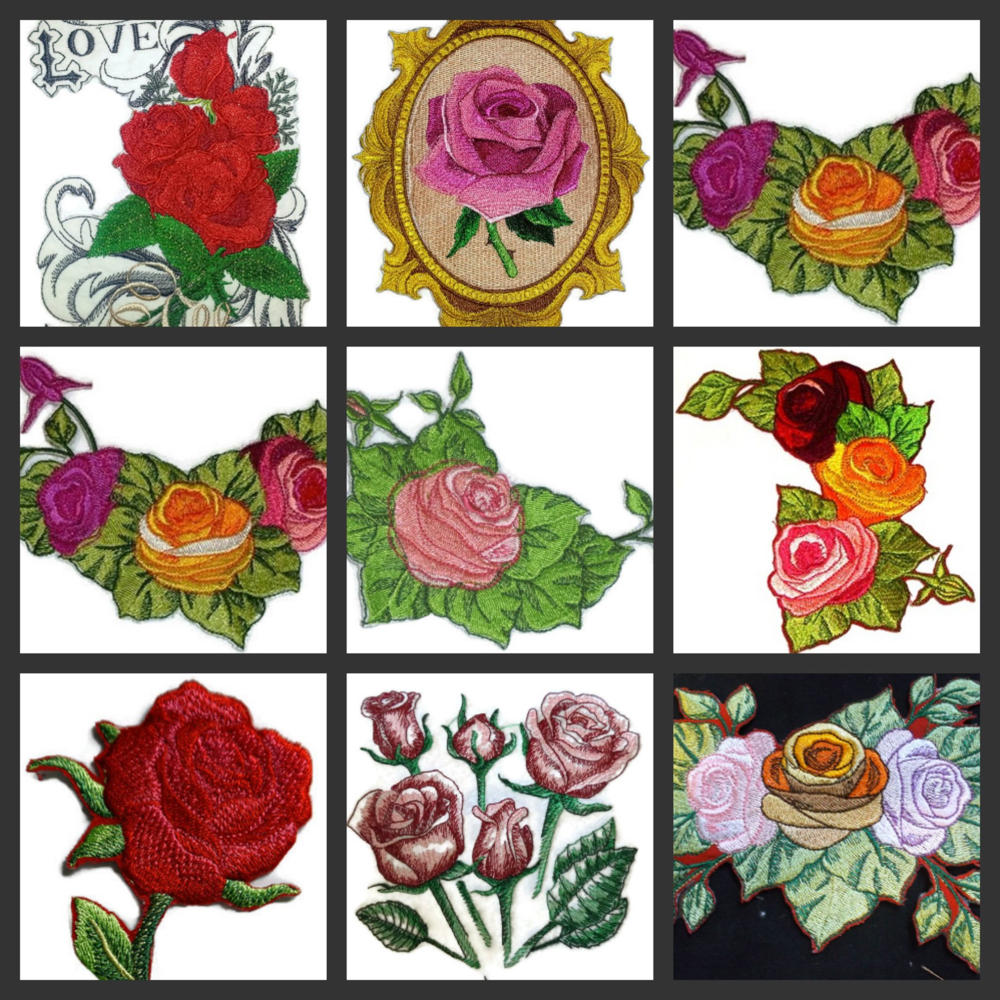 Elegant Etching Rose Embroidered Iron On/Sew Patch - 7.8