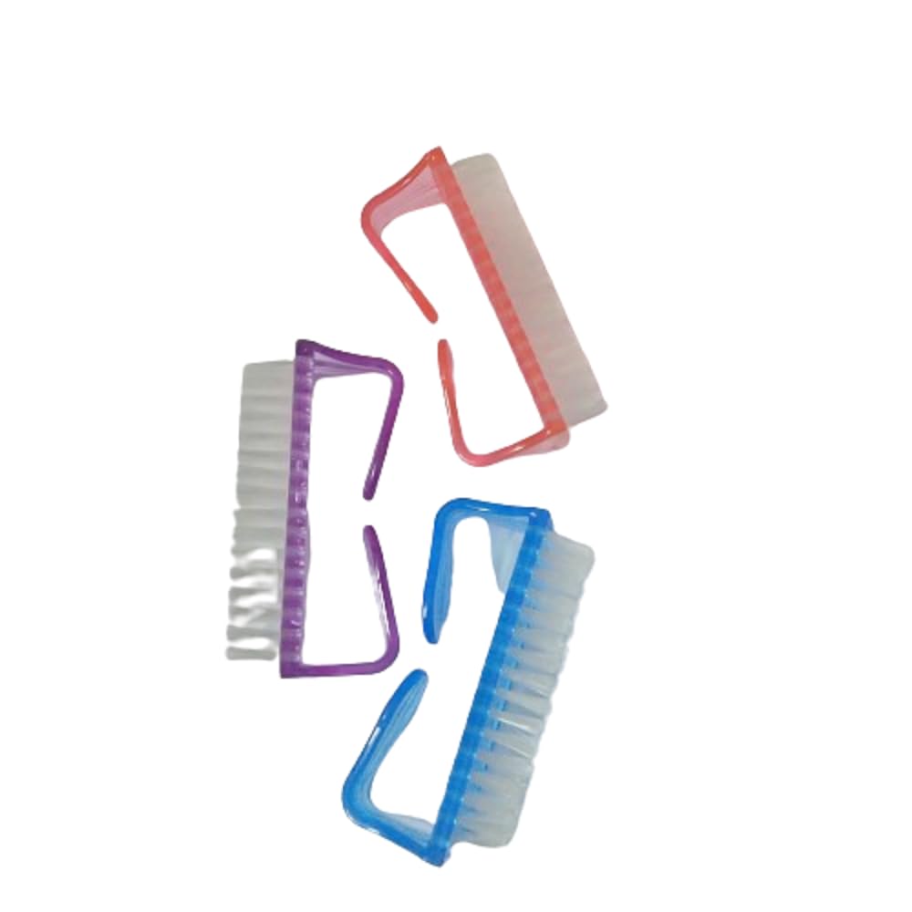 ZAUKY 3-Piece Nail Brush Set - Heavy Duty Fingernail & Toe Cleaner, Pedicure Scrub Brush for Deep Cleaning - Multi-Color Hand & Foot Care Kit (Pack of 3) | Perfect for Home Spa, Salon Use & Travel Manicure/Pedicure Essentials