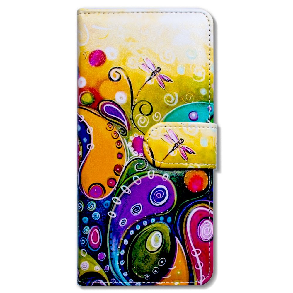 Premium Dragonfly Leather Flip Wallet Case for iPhone 13 Pro - Slim Card Holder with Kickstand | Stylish Protection for Everyday Use & Travel