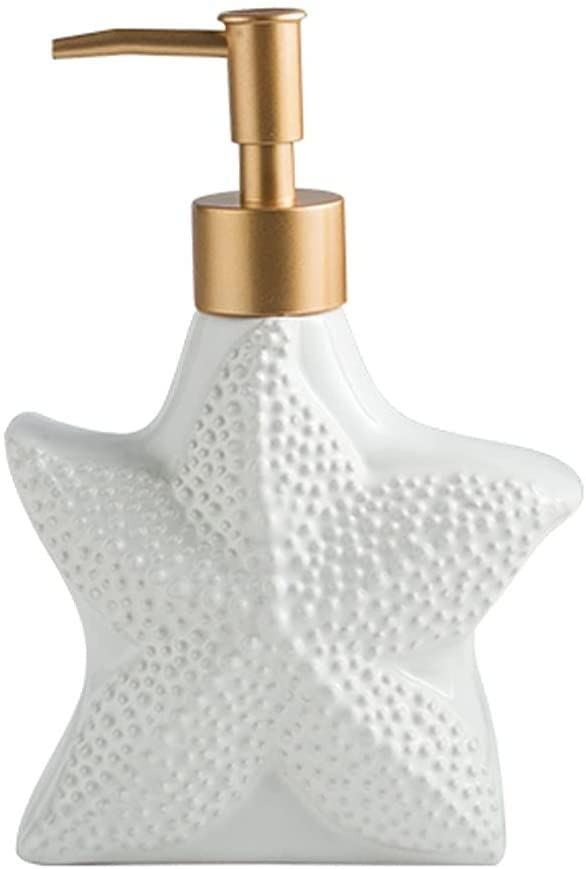 Premium Ceramic Soap Dispenser with Embossed Design - Refillable Pump Bottle for Liquid Soap - Elegant White Kitchen & Bathroom Accessory - Perfect for Countertop, Sink, and Vanity Organization