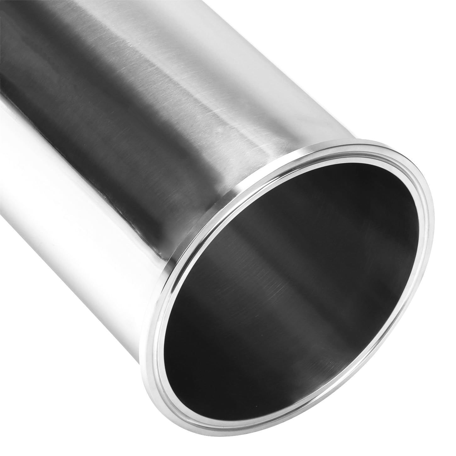 DERNORD 304 Stainless Steel Sanitary Spool Tube - 6 Inch Tri Clamp Ferrule Flange, 24 Inch (610mm) Length - Food Grade Seamless Round Tubing for Brewing, Dairy, Pharmaceutical & Beverage Processing