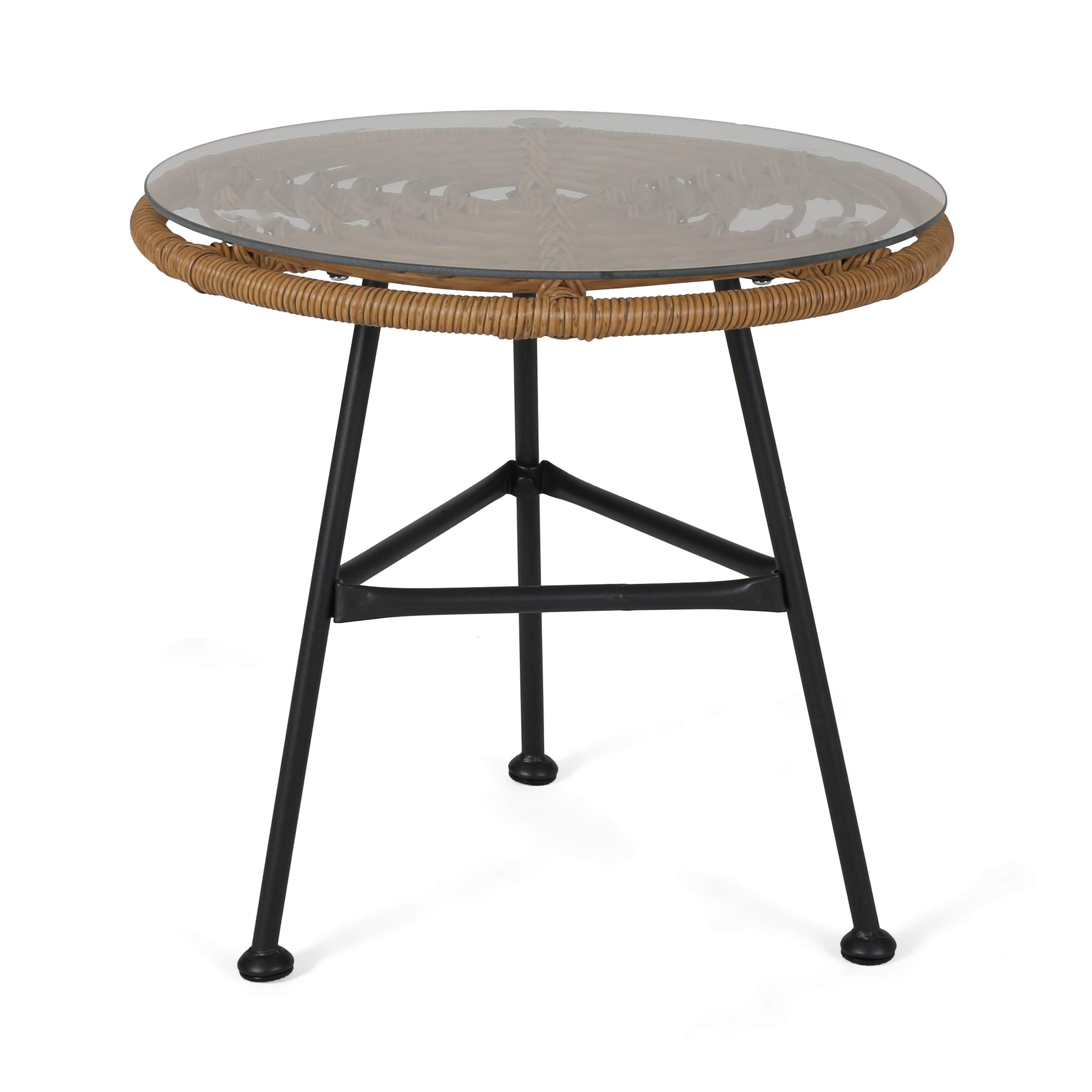 Great Deal Furniture 309168 Light Brown Beige Finish Side Table - Perfect for Living Room, Bedroom, or Office Accent Table