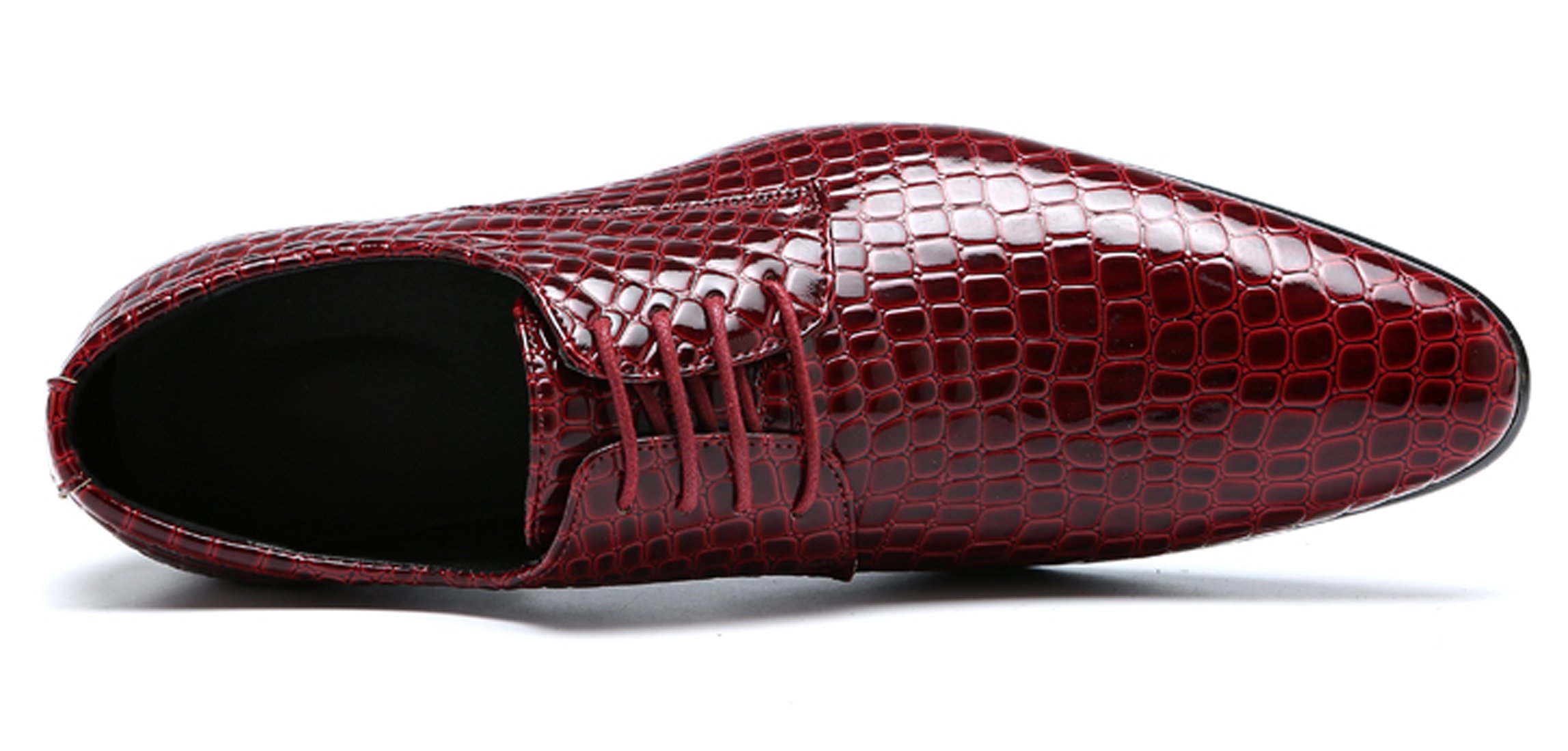 Men's Alligator Patent Leather Oxford Dress Shoes - Formal Wedding & Prom Shoes for Men - Perfect for Business, Office, and Special Occasions