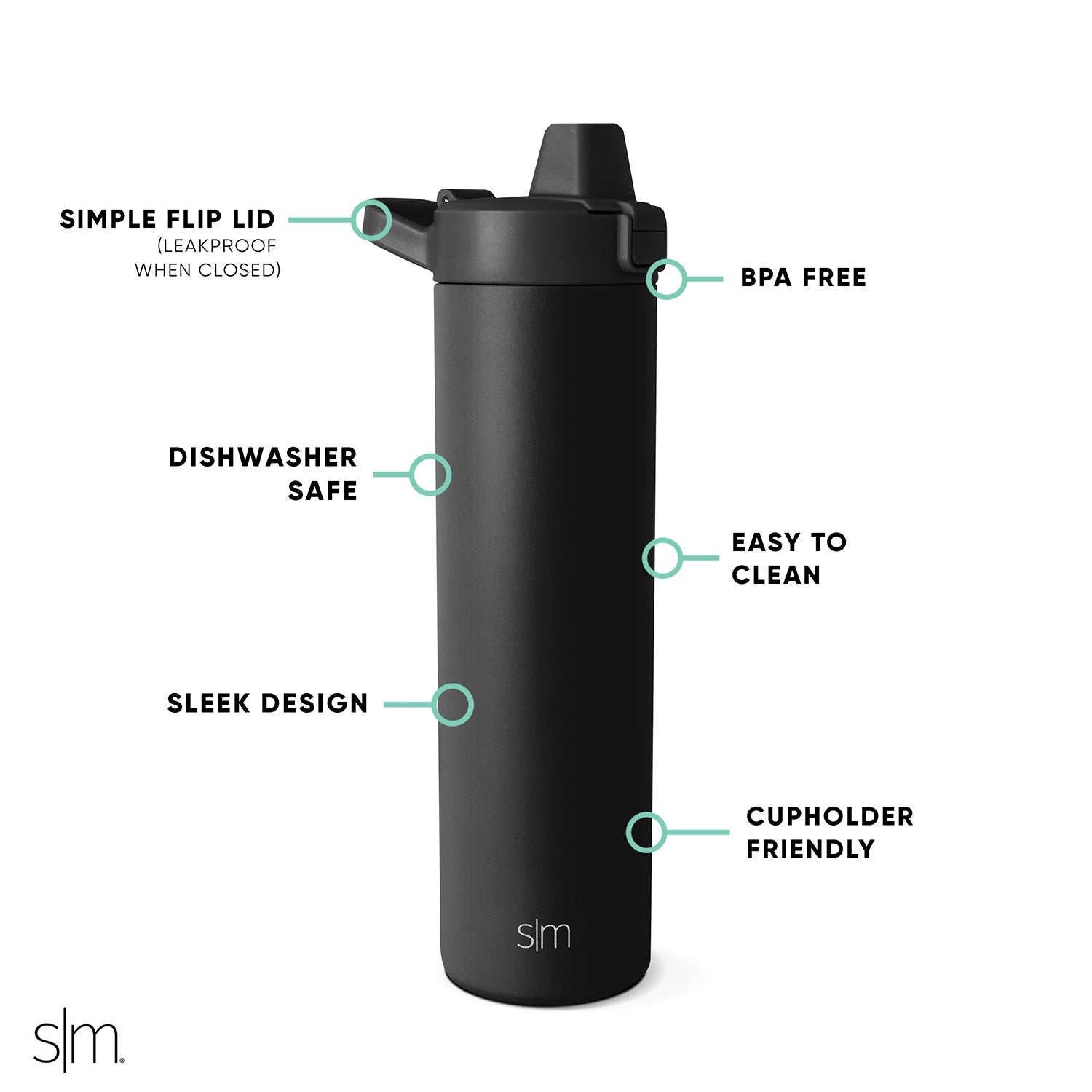 Stainless Steel Water Bottle with Flip Straw Lid - Leakproof & BPA Free - Perfect for Gym, Hiking, Travel & Outdoor Activities