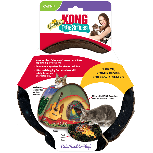 KONG Play Spaces Glamping Tent for Dogs – Durable Pet Playhouse with Chew-Resistant Fabric, Perfect for Indoor & Outdoor Adventures