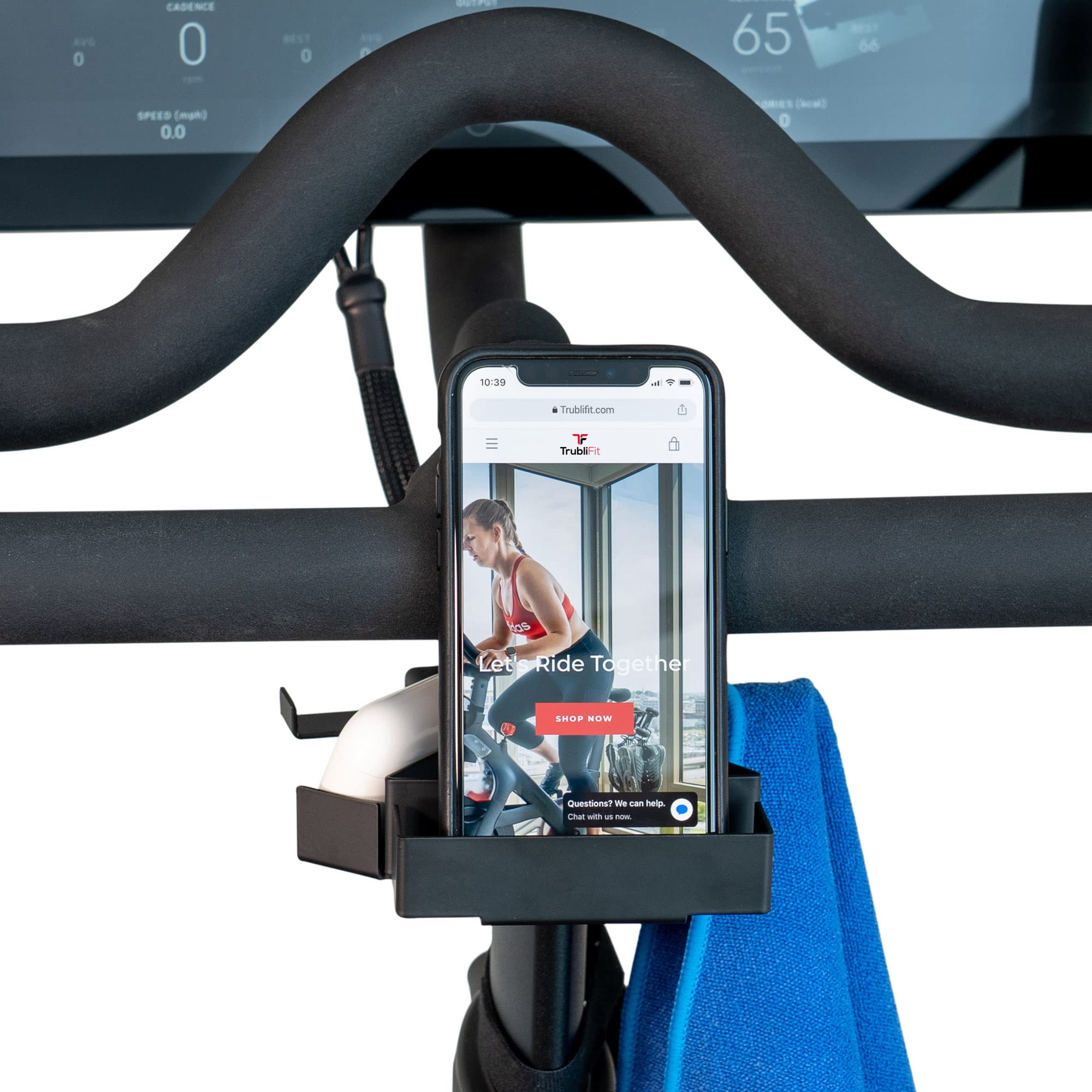 Premium All-in-One Metal Holder for Peloton Bike & Bike+ | iPhone, AirPods & Towel Organizer | Compatible with Original Peloton & Bike+ Models | Includes 2 Towel Holders | Perfect for Home Gym Workouts & Cycling Sessions