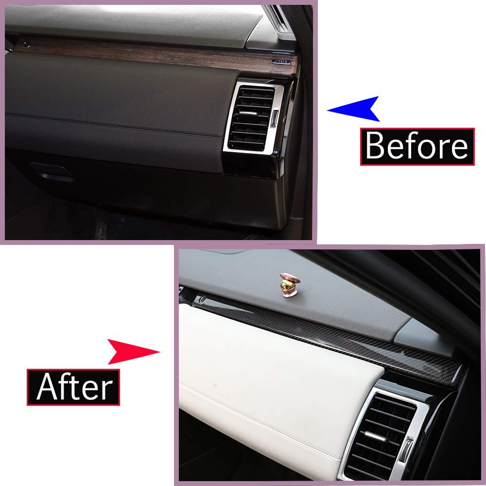 Premium Real Carbon Fiber Dashboard Trim Kit for Land Rover Discovery 5 (2017-2019 L462) - 3-Piece Interior Upgrade | Luxury Car Accessories for Enhanced Driving Experience & Stylish Interior Protection
