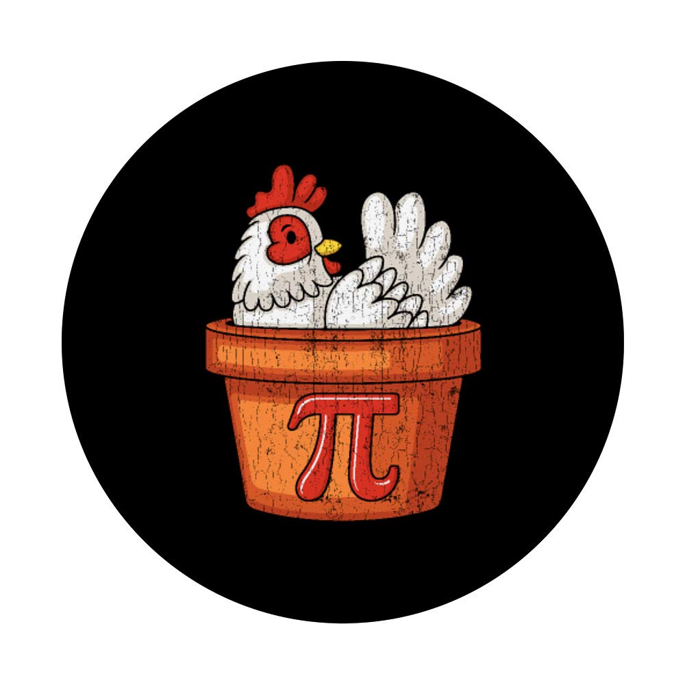 Pi Day Math Lover Gift - Funny Chicken Pi Apparel PopSockets Swappable Phone Grip for iPhone, Samsung & Tablets | Perfect for STEM Students, Teachers & Science Enthusiasts