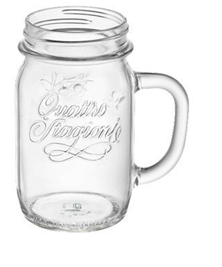 Bormioli Rocco Quattro Stagioni 16oz Glass Drinking Mugs Set of 6 - Clear Tempered Glass Cups for Coffee, Tea, Beer & Cocktails - Perfect for Home, Restaurant & Party Use