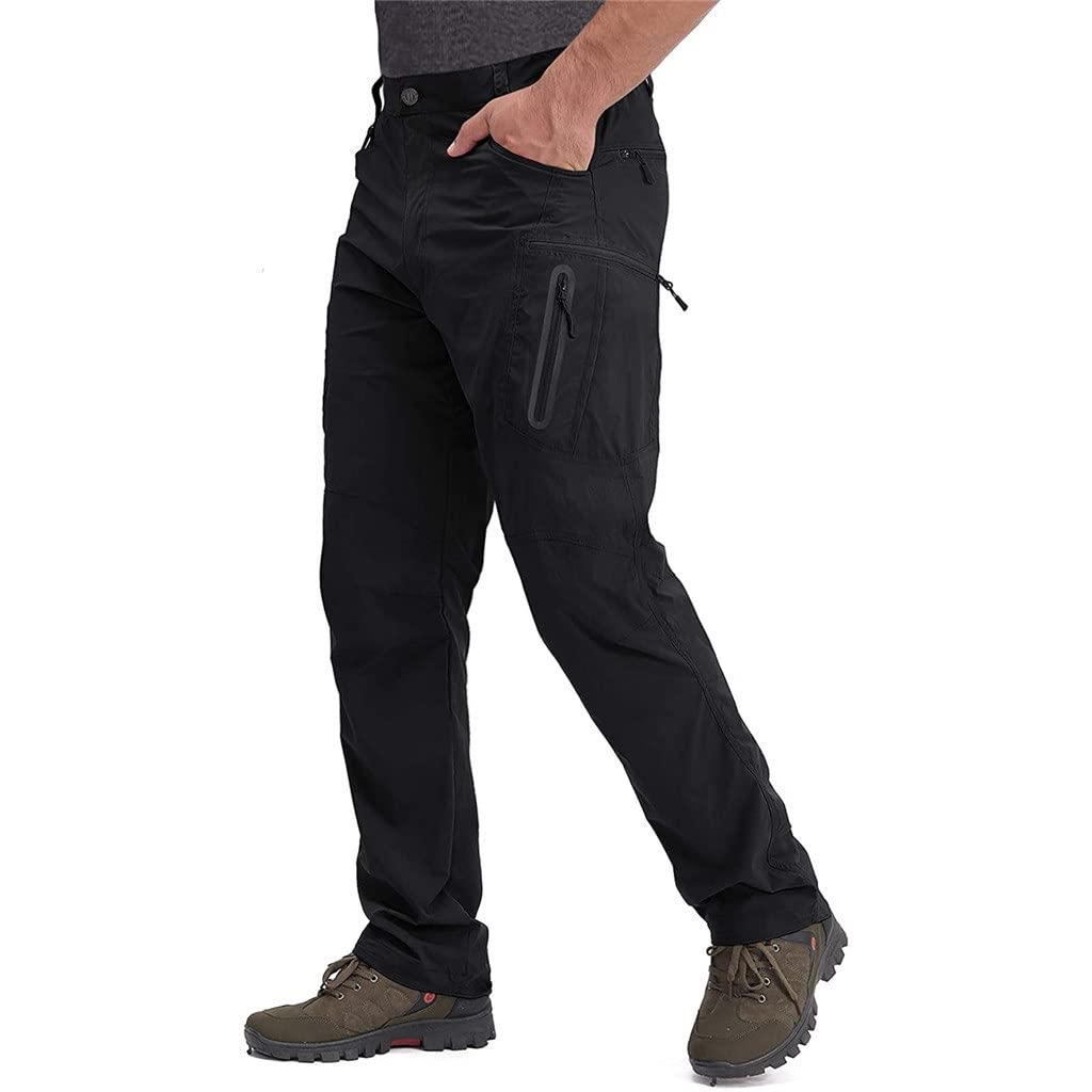 Men's Summer Lightweight Nylon Quick-Dry Cargo Pants - Outdoor Hiking, Fishing & Casual Work Trousers (XXL) - Perfect for Camping, Travel & Active Lifestyle