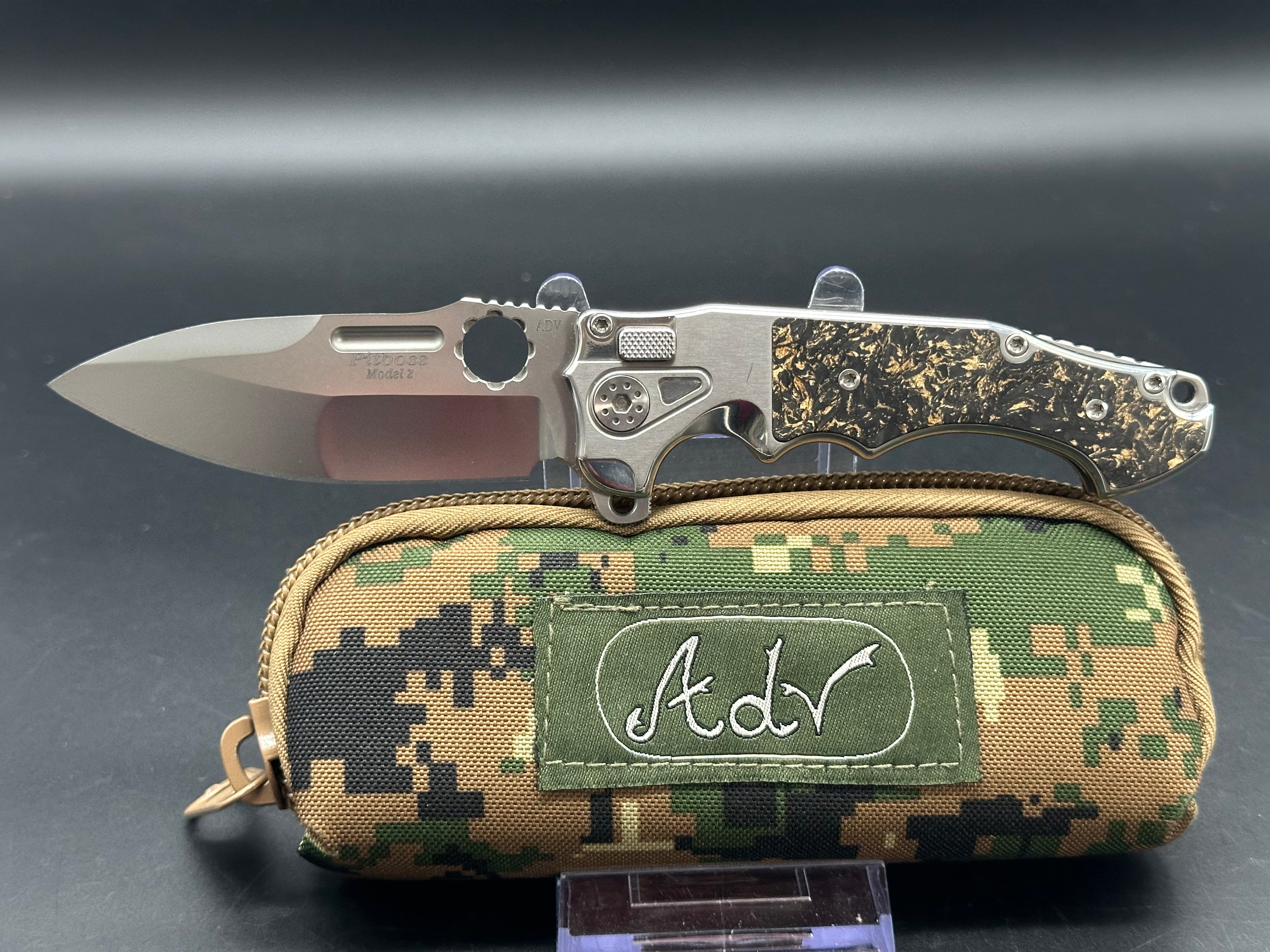 ADV Mini Pit Boss Model 2 Tactical Folding Knife - EDC Pocket Knife for Outdoor, Camping & Everyday Carry | Durable Stainless Steel Blade with G10 Handle