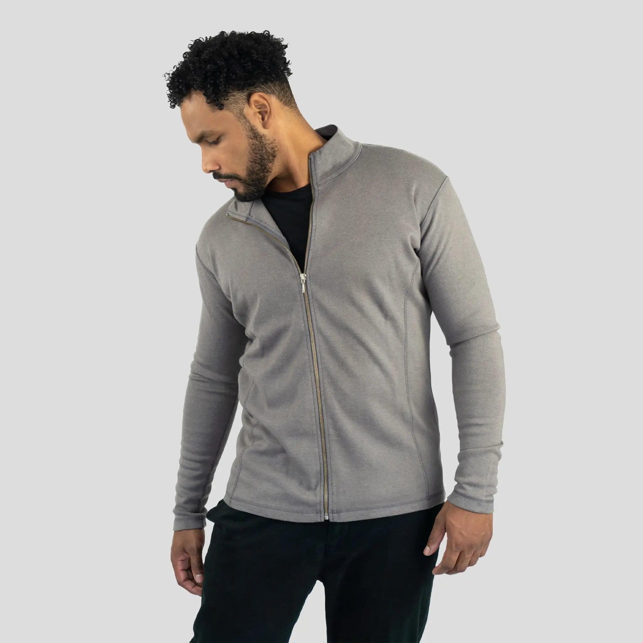 Men's Alpaca Wool Jacket - 420 Midweight Full Zip Fleece for Outdoor Hiking & Winter Travel | Warm & Durable Cold Weather Coat