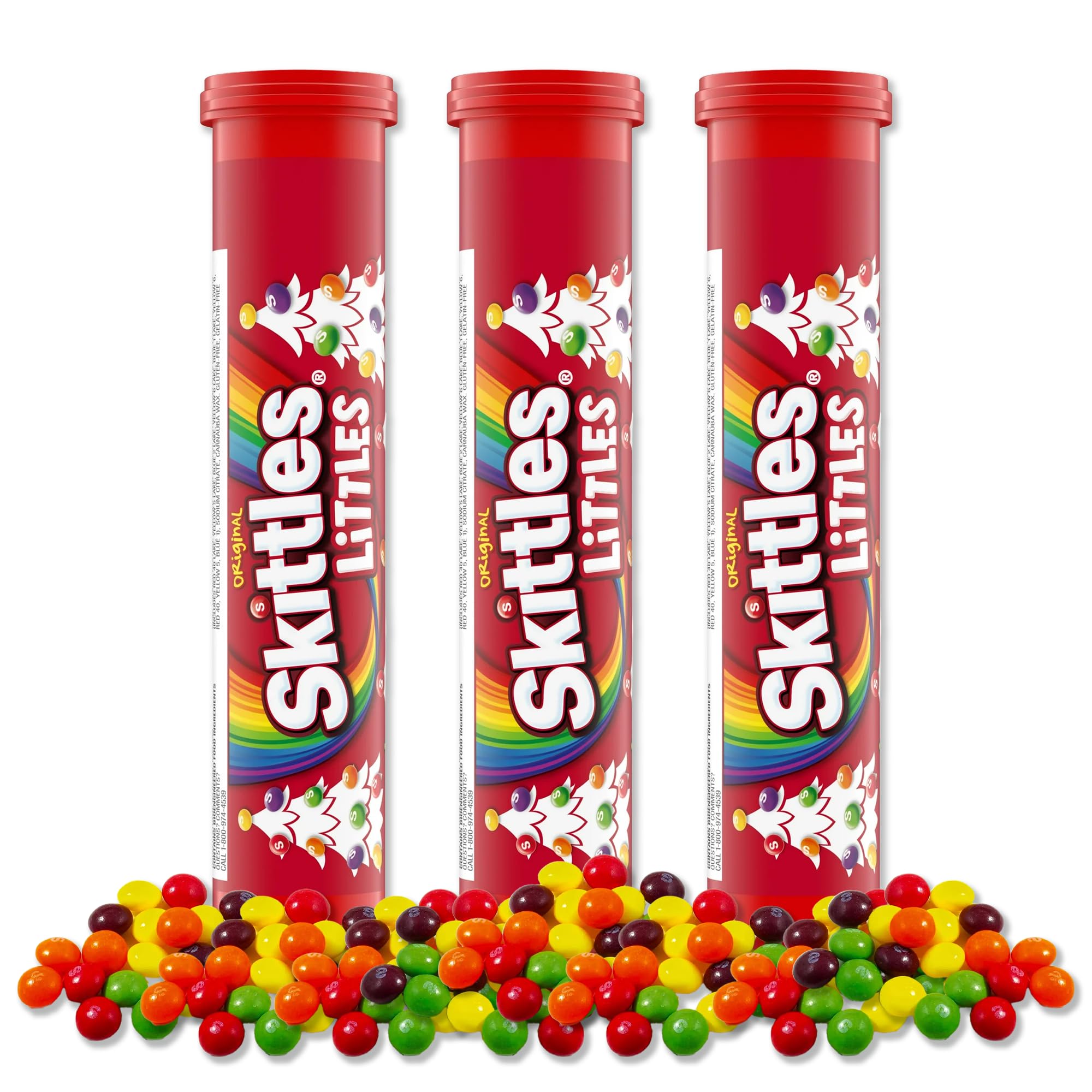 Delicious Fruit Candy Pieces - Christmas Candy Cane Tube 3-Pack | Fruity Candy Mega Tubes for Stocking Stuffers | Perfect Holiday Treat for Kids & Adults | Great for Christmas Parties, Gift Exchanges & Festive Snacking