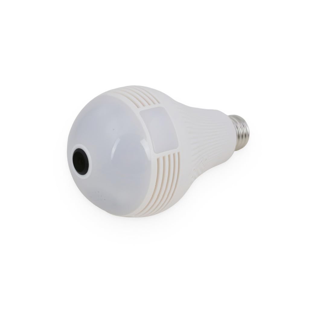 360° Panoramic Security Bulb Camera - Wireless Outdoor/Indoor Smart Light Bulb with Motion Detection & Night Vision - Perfect for Home Security, Garage, Backyard Monitoring