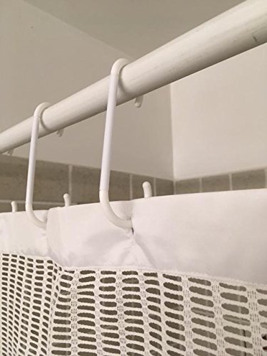 Extra Long Shower Curtain Hooks 8.0 Inch - Heavy Duty Rustproof Bathroom Accessories for Shower Liners, Drapes & Rods - Perfect for Bath, Spa & Home Decor