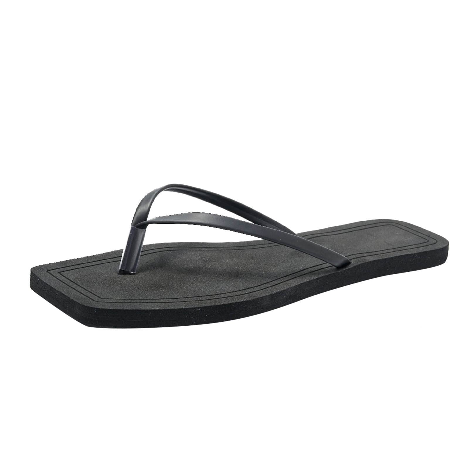 **Women's Plus Size Summer Flat Square Toe Slippers - Non-Slip Casual Beach Flip Flops for Women | Comfortable & Fashionable for Pool, Travel, and Home Use**
