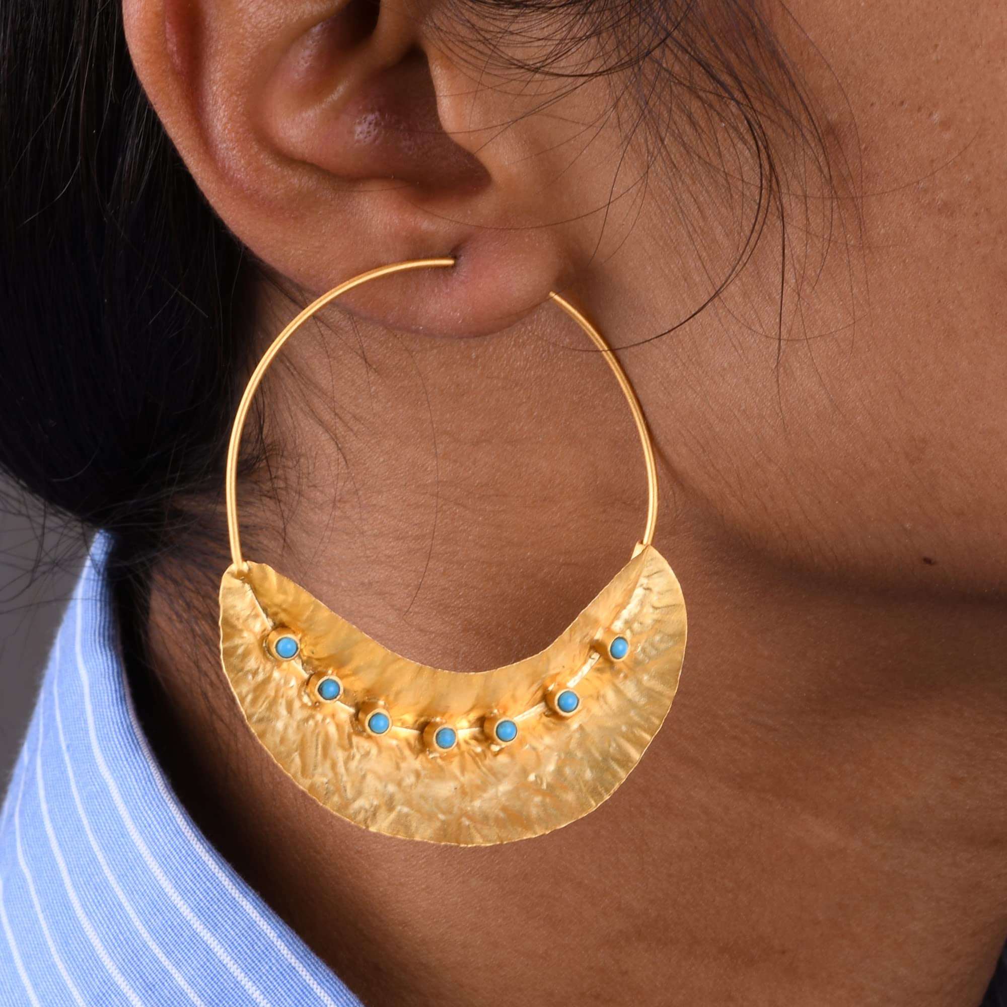 Handmade African Fulani Big Hoop Earrings - Unique Mother's Day Gift from Daughter or Son - Perfect for Birthday, Anniversary, Wedding & Christmas - Boho Chic Jewelry for Women - Great for Date Night, Parties & Special Occasions