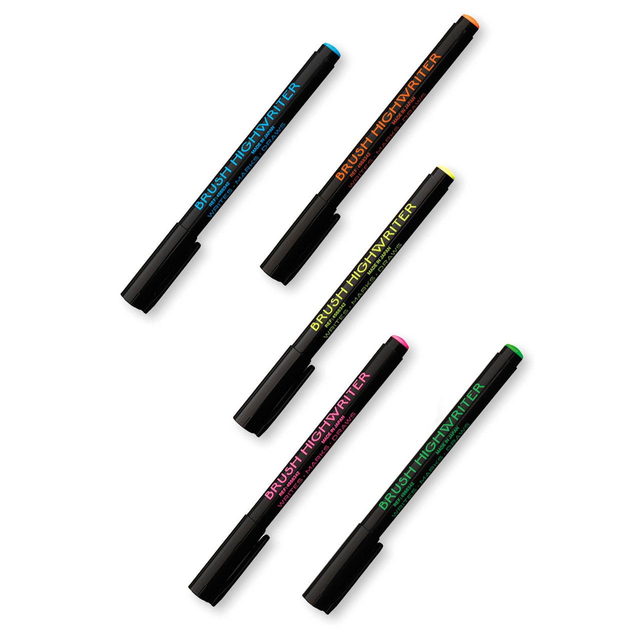 Premium Highwriter Brush Pen Set - 5 Pack with Fine Tip for Calligraphy, Hand Lettering & Art - Perfect for Beginners & Professionals