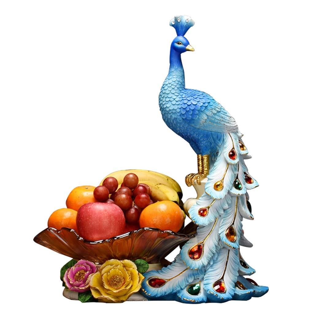 European Style Peacock Fruit Plate - Elegant Home Decor for Living Room, Coffee Table, Wedding Gift | Dried Fruit & Candy Serving Dish for Parties, Holidays & Special Occasions